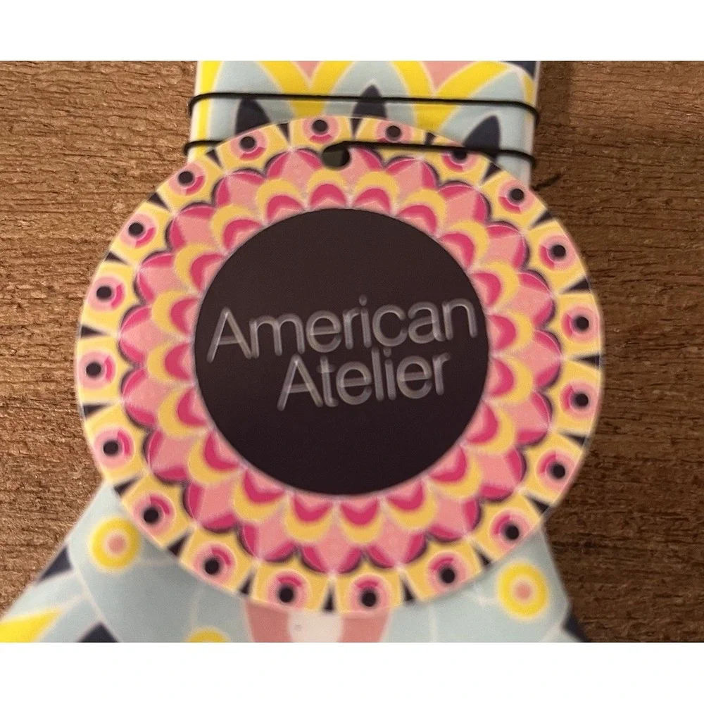 NWT American Atelier Moroccan Ceramic Spoon Rest Multicolor Boho‎ Tile Medallion